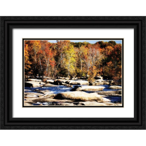 Autumn on the River I Black Ornate Wood Framed Art Print with Double Matting by Hausenflock, Alan