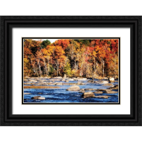Autumn on the River II Black Ornate Wood Framed Art Print with Double Matting by Hausenflock, Alan