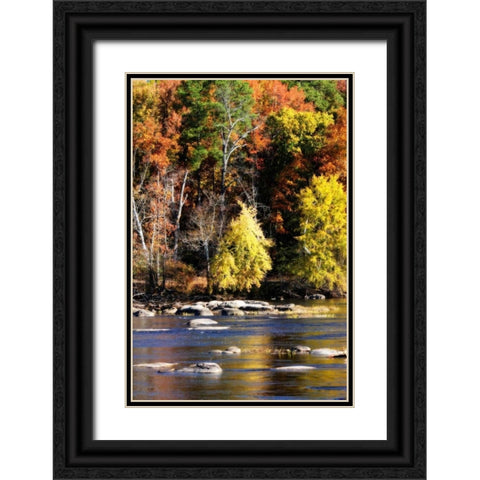 Autumn on the River IX Black Ornate Wood Framed Art Print with Double Matting by Hausenflock, Alan