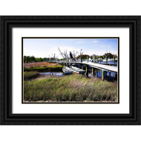 Marsh Harbor II Black Ornate Wood Framed Art Print with Double Matting by Hausenflock, Alan