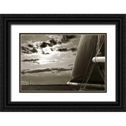 Past the Light II Black Ornate Wood Framed Art Print with Double Matting by Hausenflock, Alan