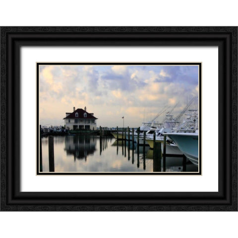 Atlantic Beach Marina II Black Ornate Wood Framed Art Print with Double Matting by Hausenflock, Alan