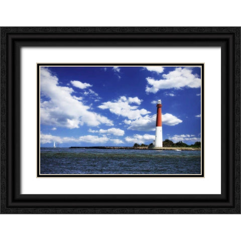 Barnegat Bay Light II Black Ornate Wood Framed Art Print with Double Matting by Hausenflock, Alan