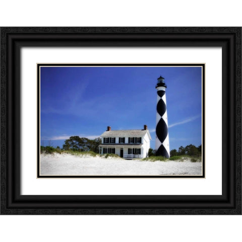 Cape Lookout Light I Black Ornate Wood Framed Art Print with Double Matting by Hausenflock, Alan