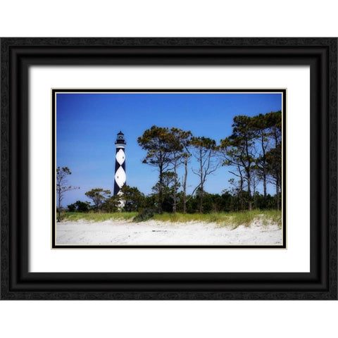 Cape Lookout Light III Black Ornate Wood Framed Art Print with Double Matting by Hausenflock, Alan