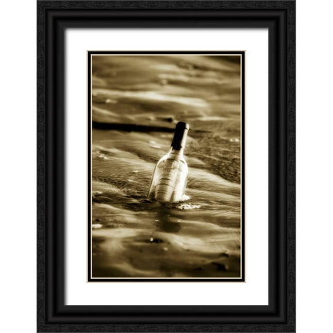 Message in a Bottle II Black Ornate Wood Framed Art Print with Double Matting by Hausenflock, Alan
