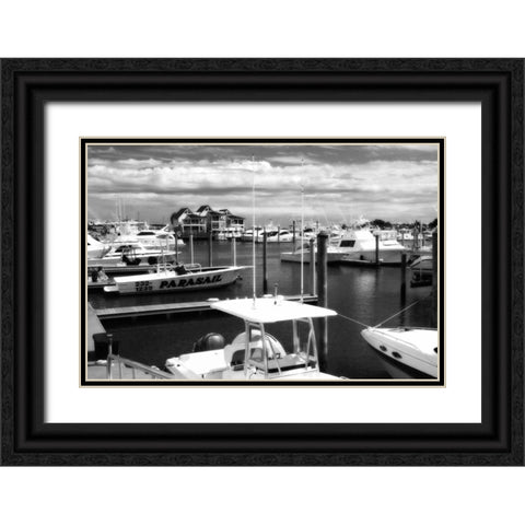 Wrightsville Marina I Black Ornate Wood Framed Art Print with Double Matting by Hausenflock, Alan