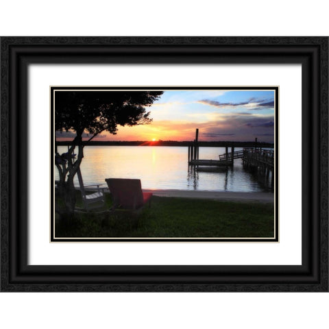 Sunset on Shinn Creek I Black Ornate Wood Framed Art Print with Double Matting by Hausenflock, Alan