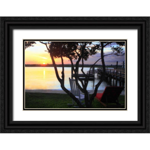 Sunset on Shinn Creek II Black Ornate Wood Framed Art Print with Double Matting by Hausenflock, Alan