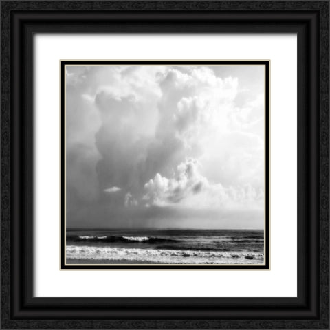 Ocean Storm I Sq. BW Black Ornate Wood Framed Art Print with Double Matting by Hausenflock, Alan