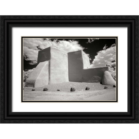Taos Church III Black Ornate Wood Framed Art Print with Double Matting by Johnson, George