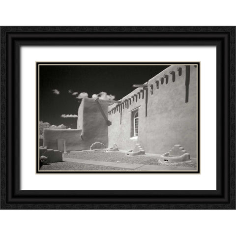 Taos Church IV Black Ornate Wood Framed Art Print with Double Matting by Johnson, George