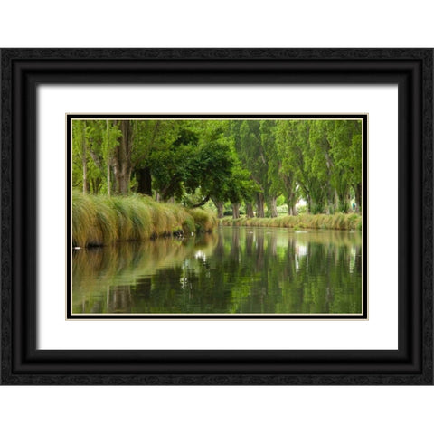 Avon River II Black Ornate Wood Framed Art Print with Double Matting by Johnson, George
