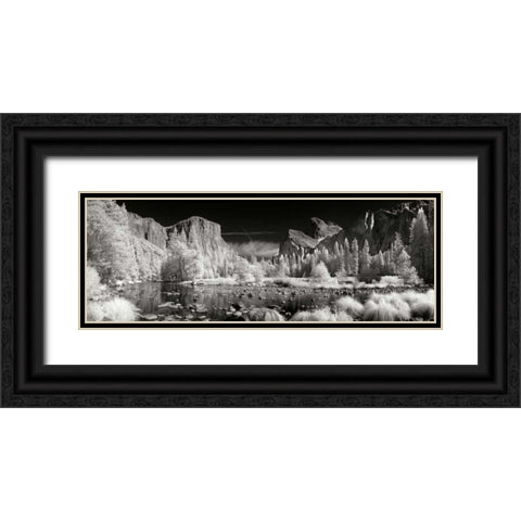 West End River Black Ornate Wood Framed Art Print with Double Matting by Johnson, George