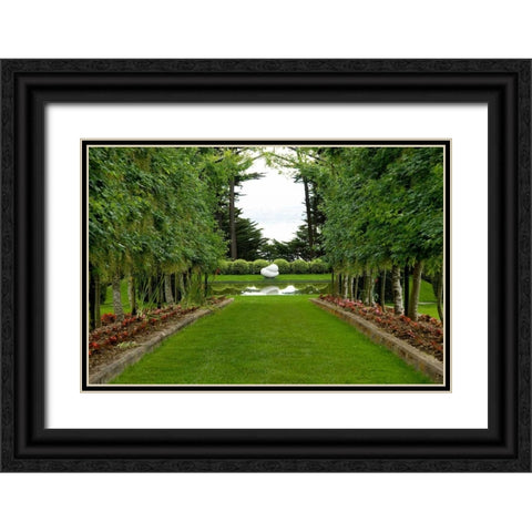 New Zealand Garden Black Ornate Wood Framed Art Print with Double Matting by Johnson, George