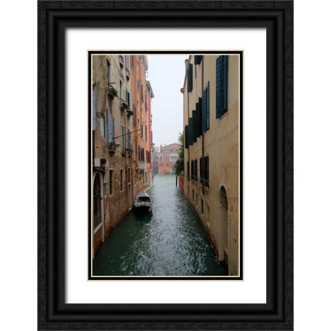 Waterways of Venice III Black Ornate Wood Framed Art Print with Double Matting by Johnson, George