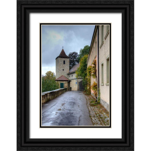 Rothenburg II Black Ornate Wood Framed Art Print with Double Matting by Johnson, George