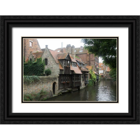 Brugge II Black Ornate Wood Framed Art Print with Double Matting by Johnson, George