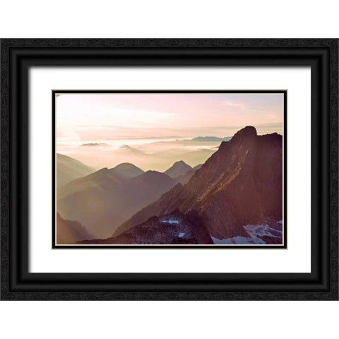 Glacier Peak II Black Ornate Wood Framed Art Print with Double Matting by Kidd, Brian