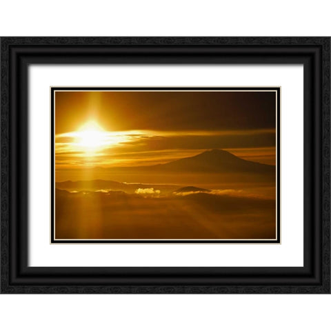Rainier Sunset I Black Ornate Wood Framed Art Print with Double Matting by Kidd, Brian