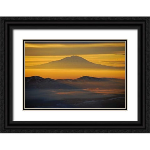 Rainier Sunset III Black Ornate Wood Framed Art Print with Double Matting by Kidd, Brian