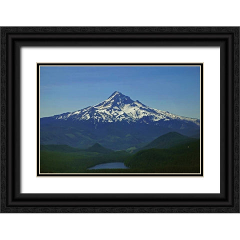 Mt. Hood Black Ornate Wood Framed Art Print with Double Matting by Kidd, Brian
