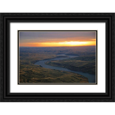 Snake River II Black Ornate Wood Framed Art Print with Double Matting by Kidd, Brian