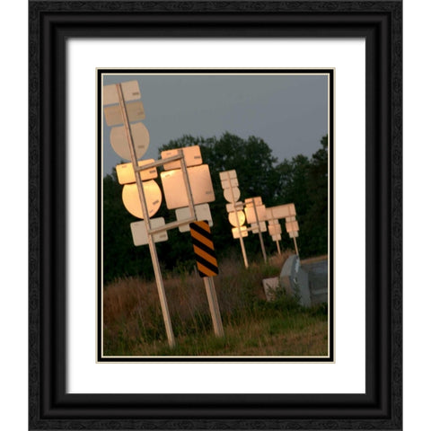 Country Signs I Black Ornate Wood Framed Art Print with Double Matting by Larson, Scott