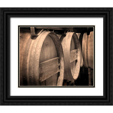 Winery V Black Ornate Wood Framed Art Print with Double Matting by Larson, Scott