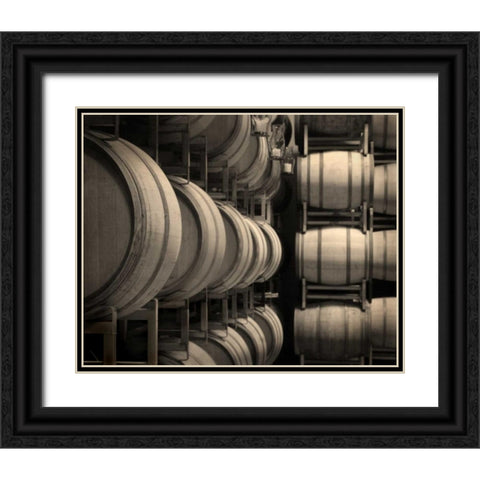 Winery VII Black Ornate Wood Framed Art Print with Double Matting by Larson, Scott