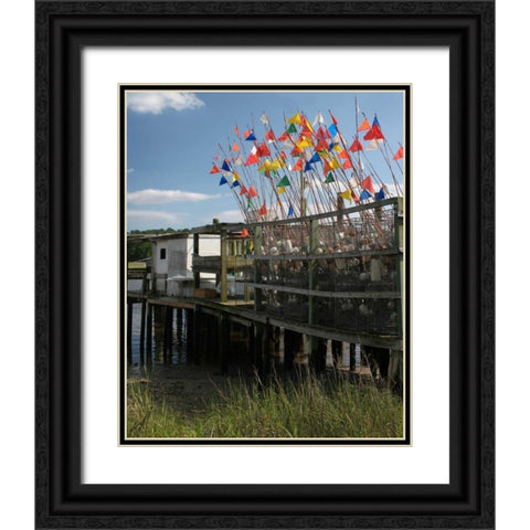 Estuary I Black Ornate Wood Framed Art Print with Double Matting by Larson, Scott