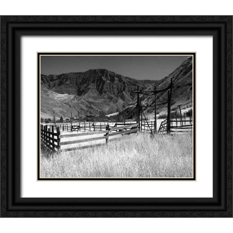 Summer Corral I Black Ornate Wood Framed Art Print with Double Matting by Larson, Scott