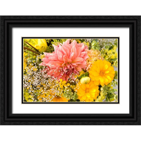 Summer Bouquet I Black Ornate Wood Framed Art Print with Double Matting by Love, Maureen