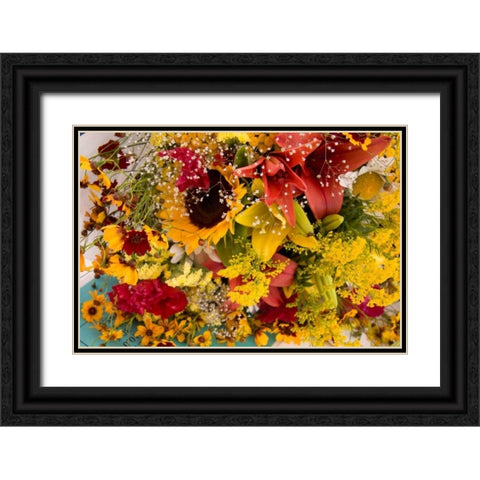 Summer Bouquet II Black Ornate Wood Framed Art Print with Double Matting by Love, Maureen