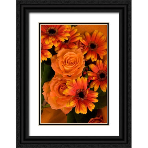 Summer Bouquet III Black Ornate Wood Framed Art Print with Double Matting by Love, Maureen