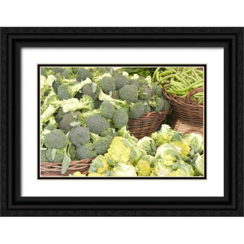 Produce Stand I Black Ornate Wood Framed Art Print with Double Matting by Love, Maureen