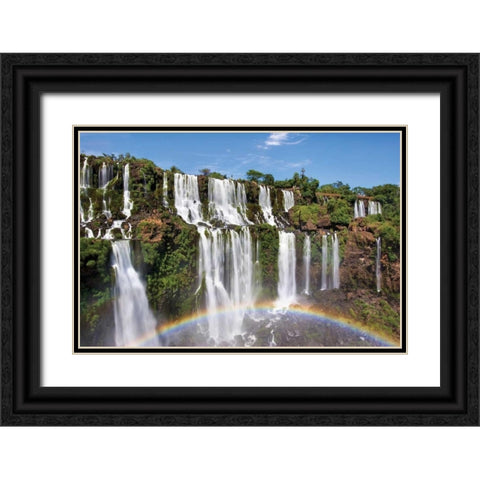Iguazu Rainbow Black Ornate Wood Framed Art Print with Double Matting by Malvin, Larry