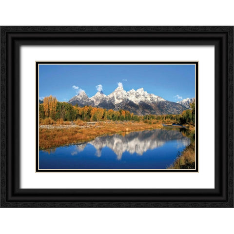 Schwabacher Landing Black Ornate Wood Framed Art Print with Double Matting by Malvin, Larry
