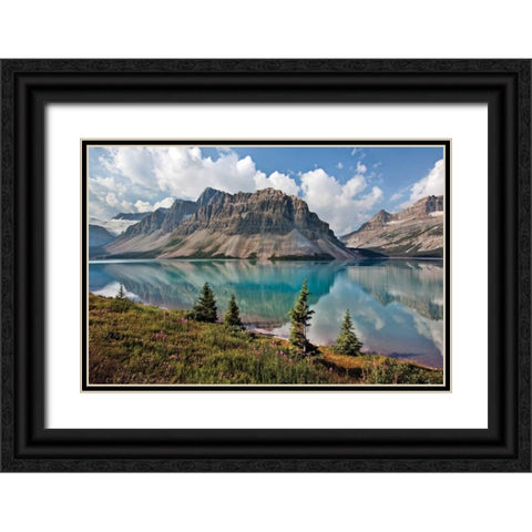 Bow Lake Black Ornate Wood Framed Art Print with Double Matting by Malvin, Larry