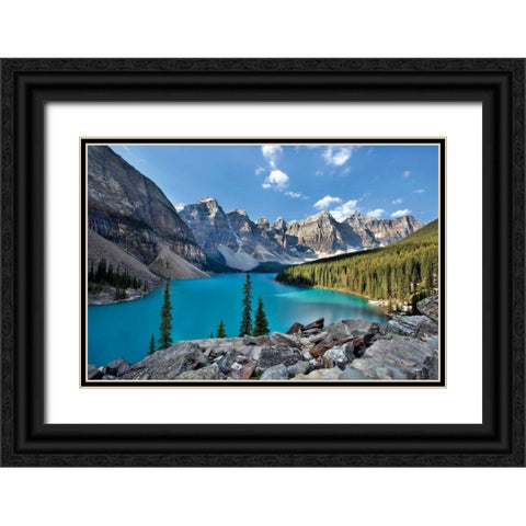 Moraine Lake II Black Ornate Wood Framed Art Print with Double Matting by Malvin, Larry