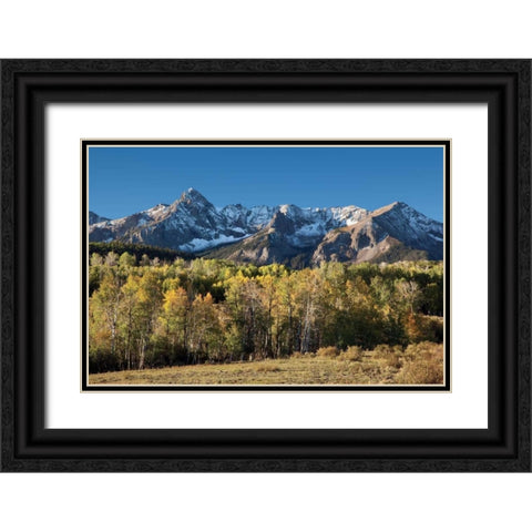 Sneffles Range Dallas Divide Black Ornate Wood Framed Art Print with Double Matting by Malvin, Larry