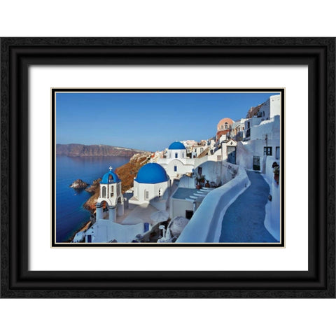 Blue Domes and Walkway Black Ornate Wood Framed Art Print with Double Matting by Malvin, Larry