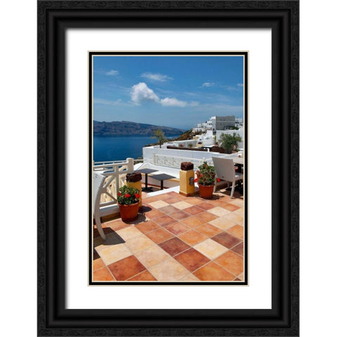 Terra Cotta Deck Caldera Black Ornate Wood Framed Art Print with Double Matting by Malvin, Larry