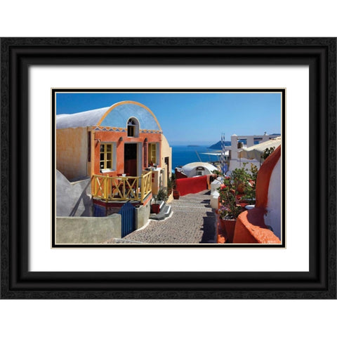 Store and Stone Steps Black Ornate Wood Framed Art Print with Double Matting by Malvin, Larry