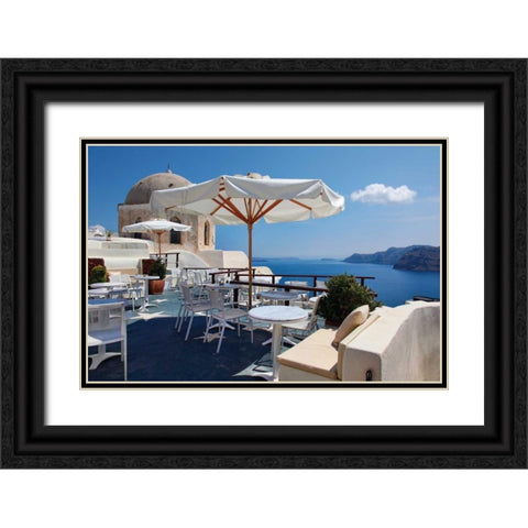 Restaurant in Greece II Black Ornate Wood Framed Art Print with Double Matting by Malvin, Larry