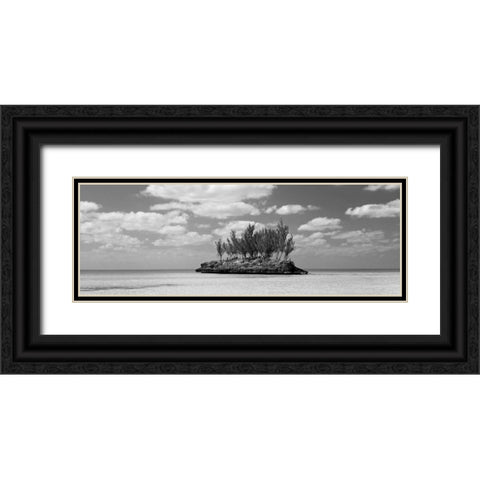 Gaulding Cay Conch BW Panel Black Ornate Wood Framed Art Print with Double Matting by Malvin, Larry