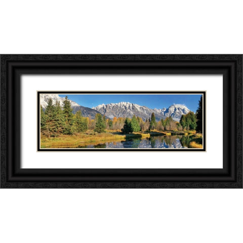 Schwabacher Panorama II Black Ornate Wood Framed Art Print with Double Matting by Malvin, Larry