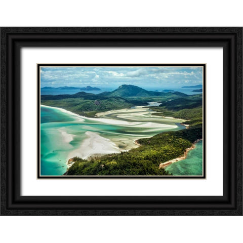 Whitsunday Island I Black Ornate Wood Framed Art Print with Double Matting by Malvin, Larry