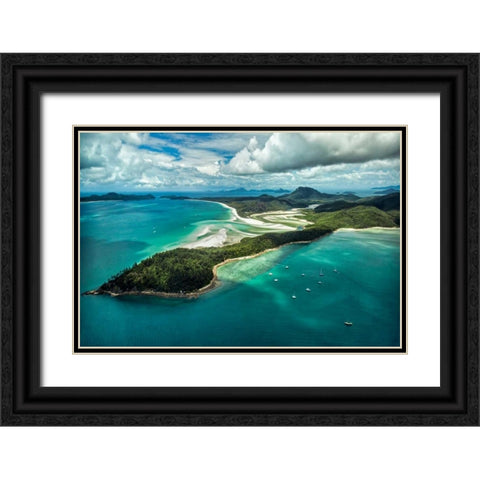 Whitsunday Island II Black Ornate Wood Framed Art Print with Double Matting by Malvin, Larry