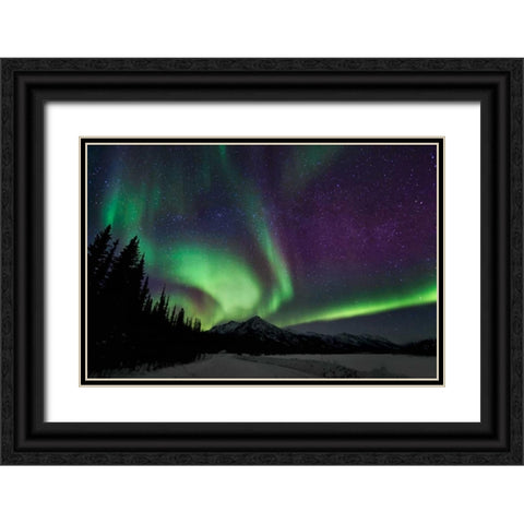 Aurora Borealis VI Black Ornate Wood Framed Art Print with Double Matting by Malvin, Larry